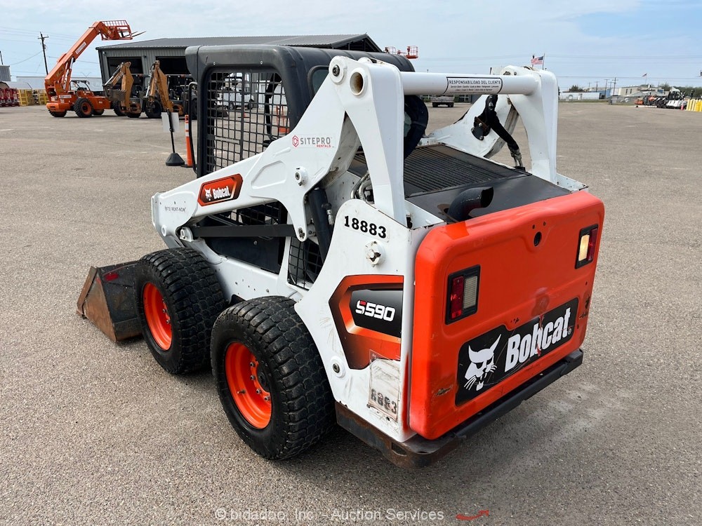 2022 Bobcat S590 Skid Steer Wheel Loader Tractor Aux Hydraulics Bucket bidadoo