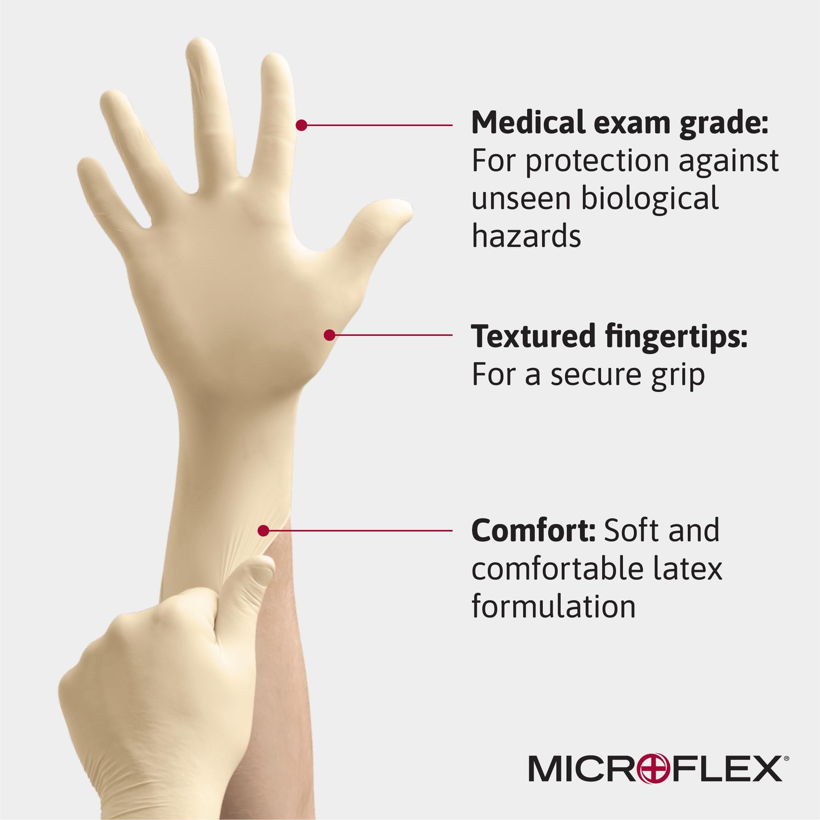 Microflex 10-754 Daily Disposable Latex Gloves for Cleaning, Food Prep, First…