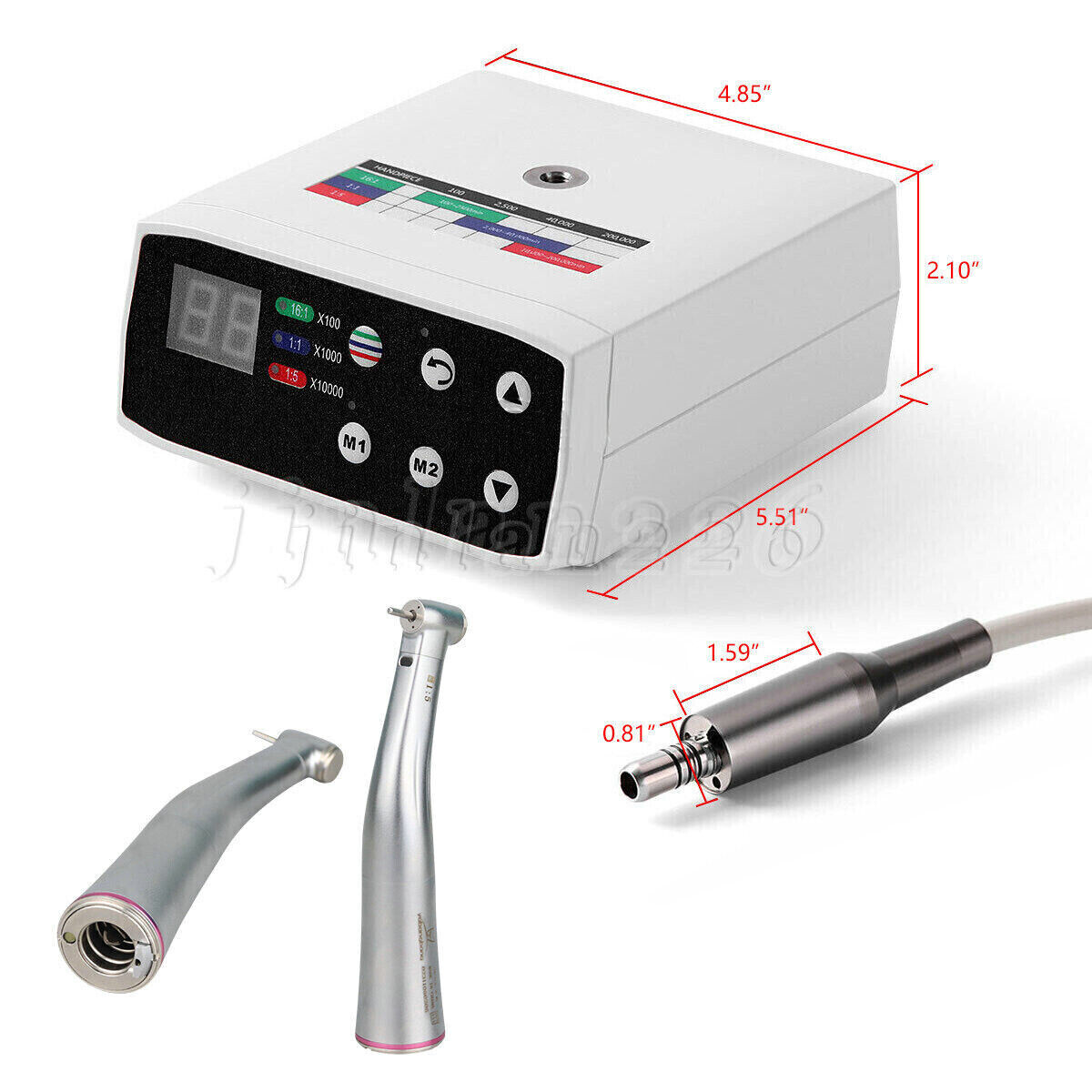Woodpecker Style Dental Electric Motor Brushless/+1:5 Contra Angle LED Handpiece