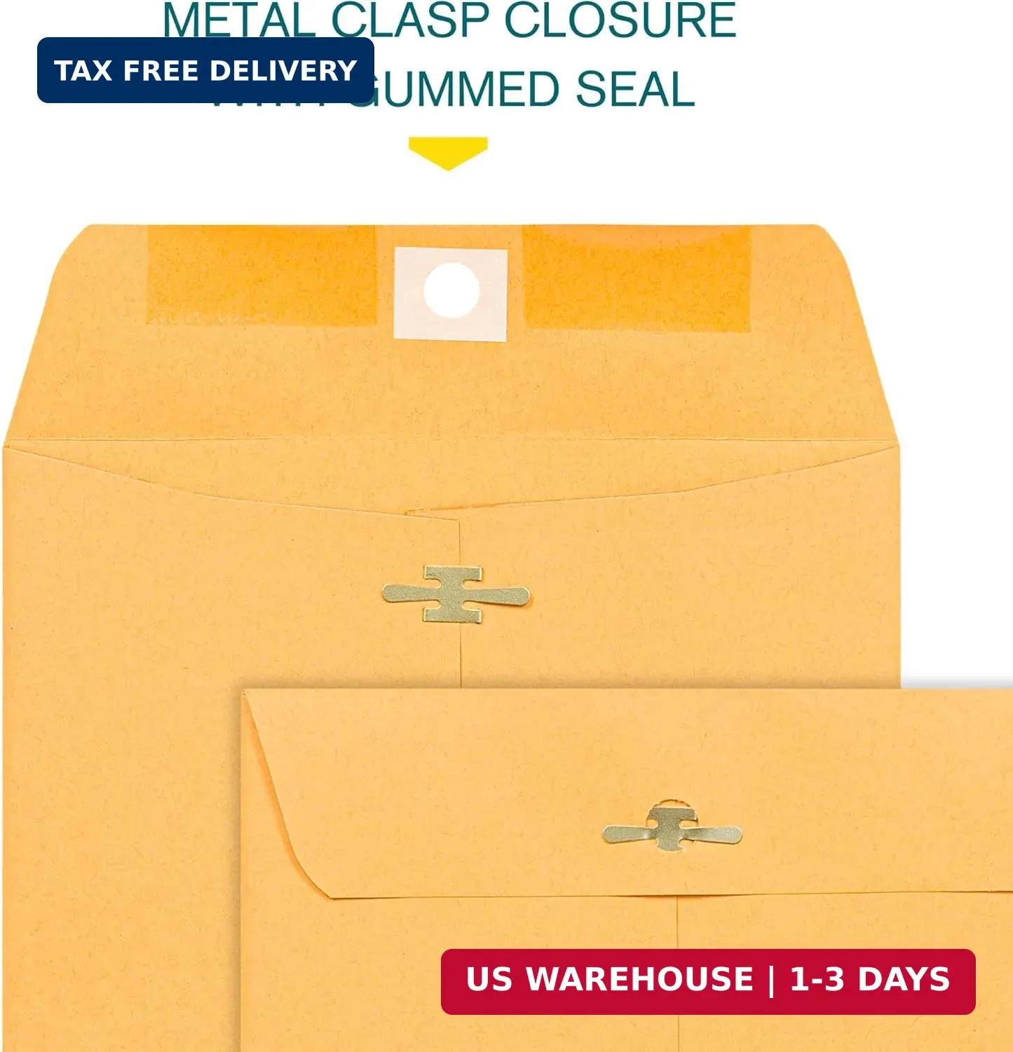 6×9 Clasp Envelopes – 10 Pack Brown Kraft Catalog Envelopes with Clasp Closure &