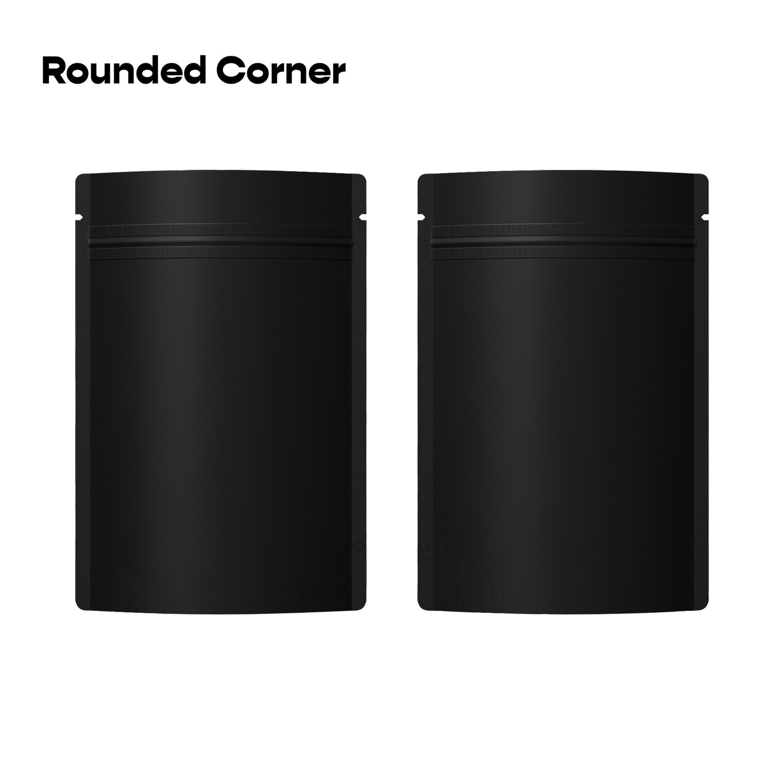 Variety of Sizes for 100pcs Matte Black Metallic Foil Stand-Up Resealable Bags