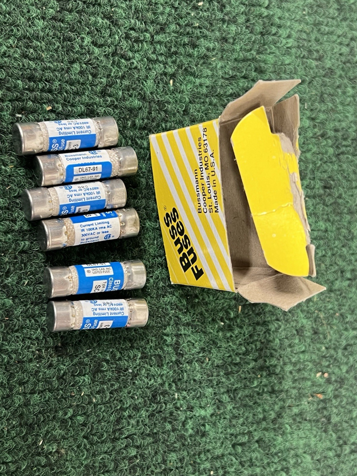 6 Pieces of Bussmann SC-3 General Purpose Buss Class G Fuses New and Tested