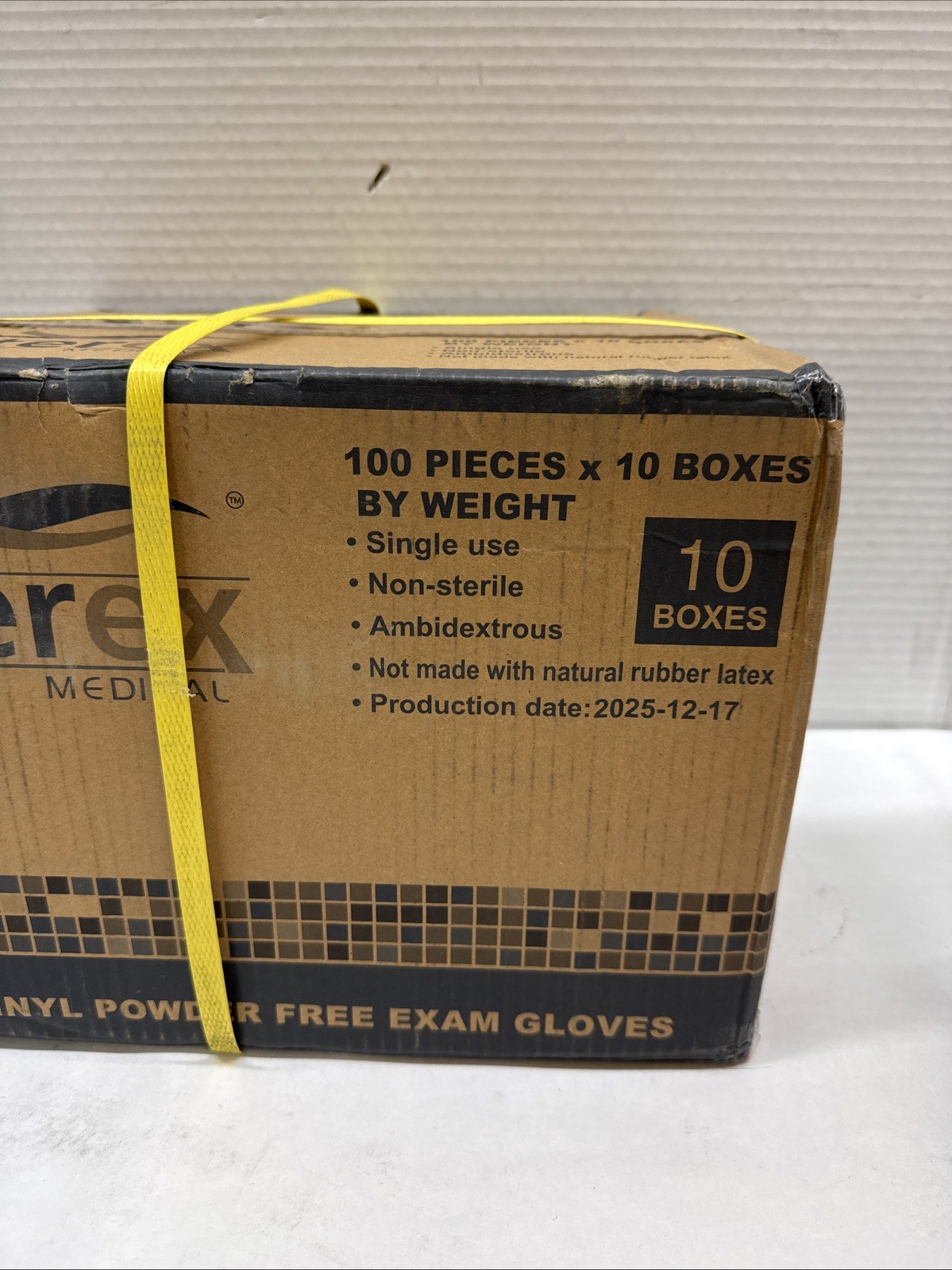 Sterex Vinyl Powder Free Exam Disposable Gloves SZ M Case of 10 Boxes Of 100