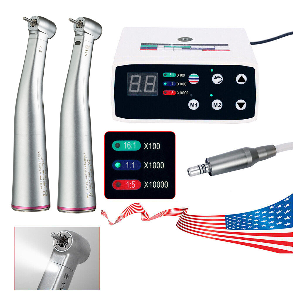 Dental Brushless Micro Motor/1:5 (LED) Handpiece Contra Angle Fit NSK new