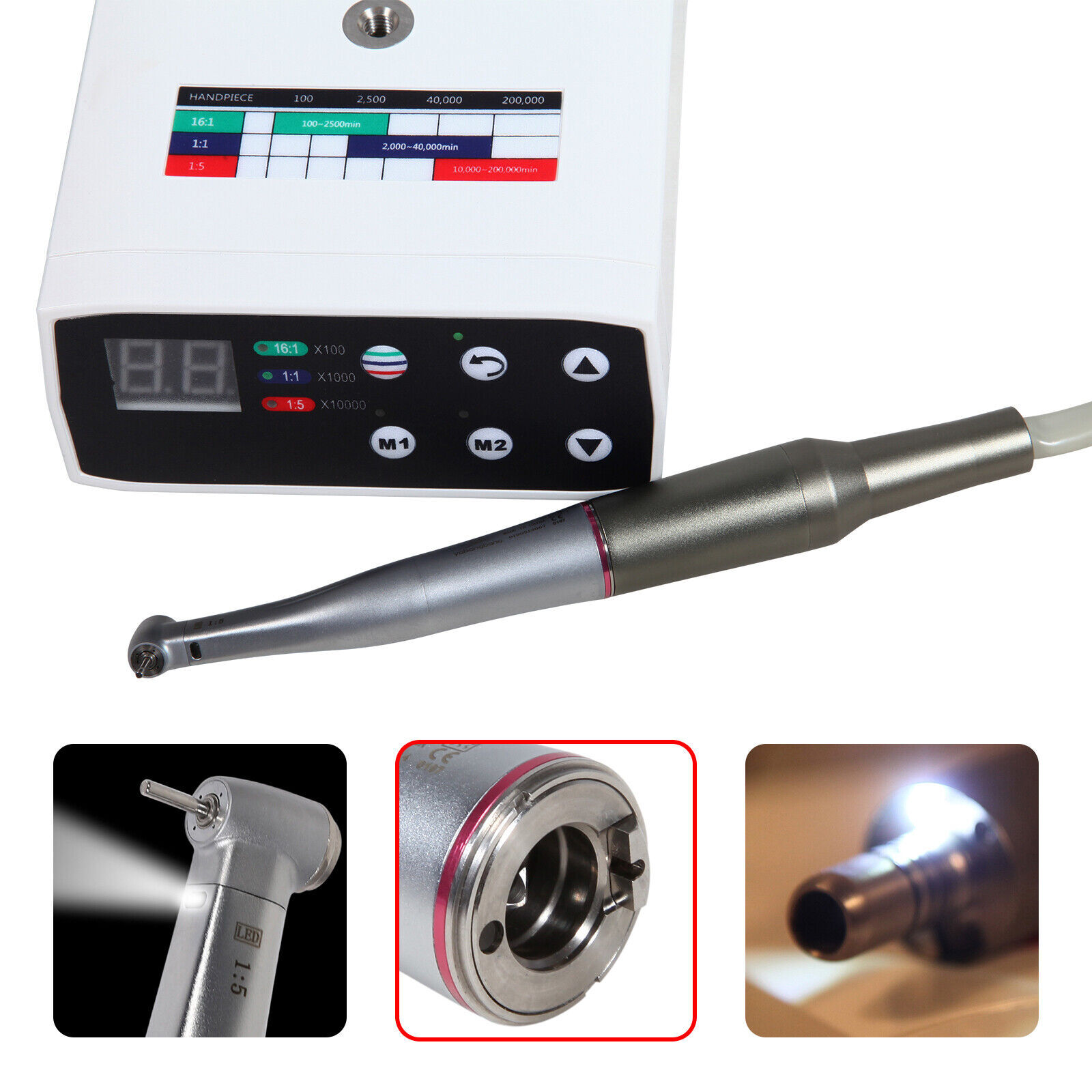 Dental Brushless LED Electric Micro Motor 1:5 Increasing Handpiece For NSK Style
