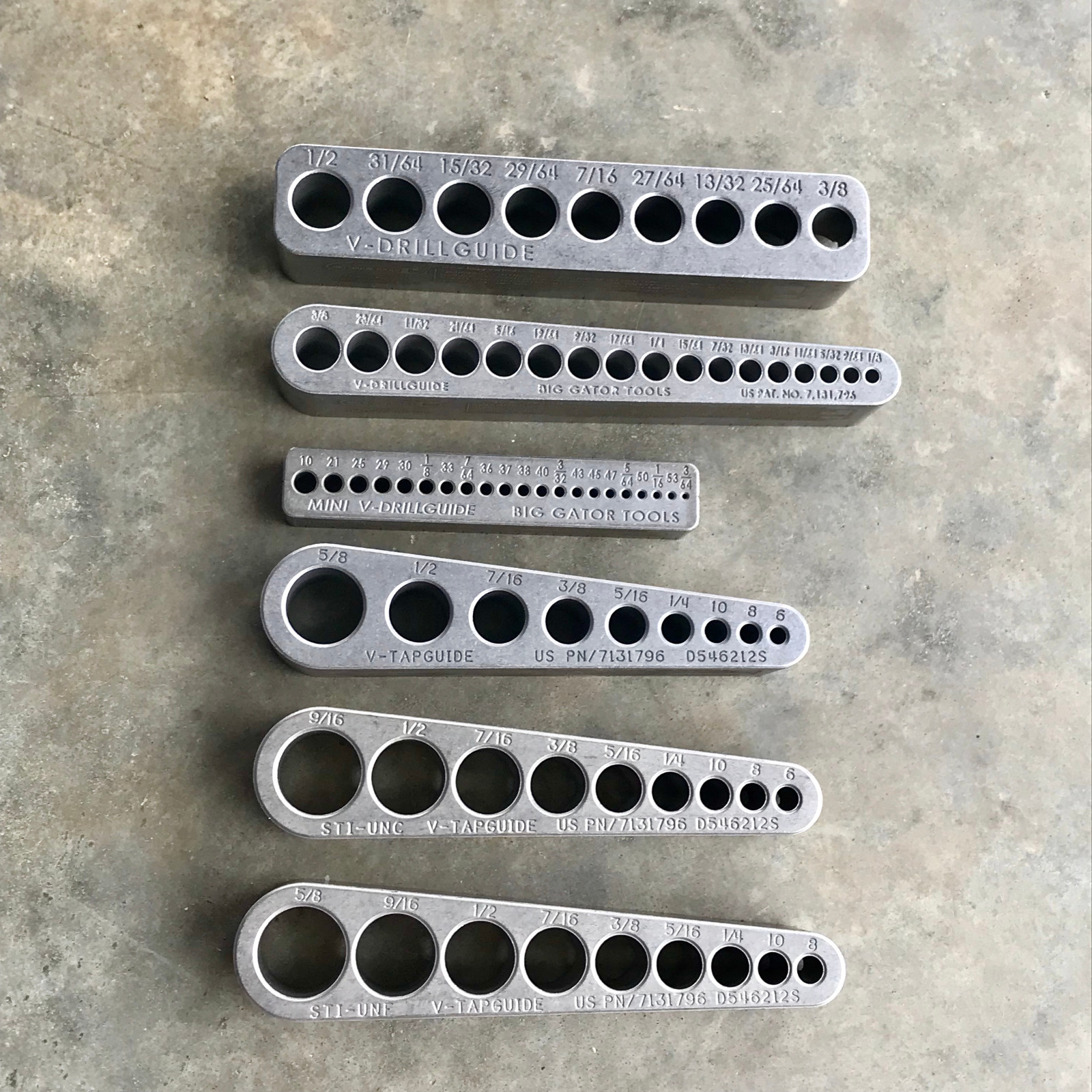 The Complete Standard Set – 3 Drill Bit Guides & 3 Tap Guide Tools – USA Made!