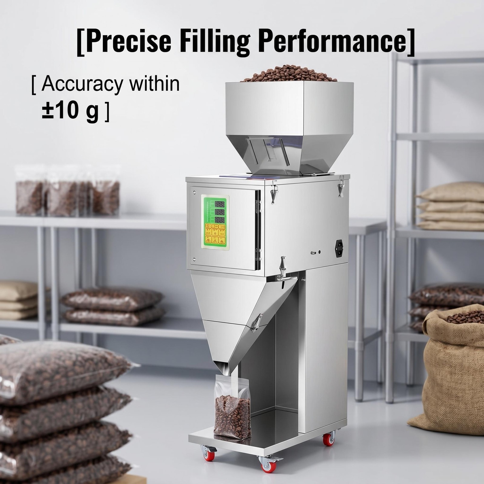10-1000g Automatic Powder Filling Machine Particle Package Weighing Filler 110 V