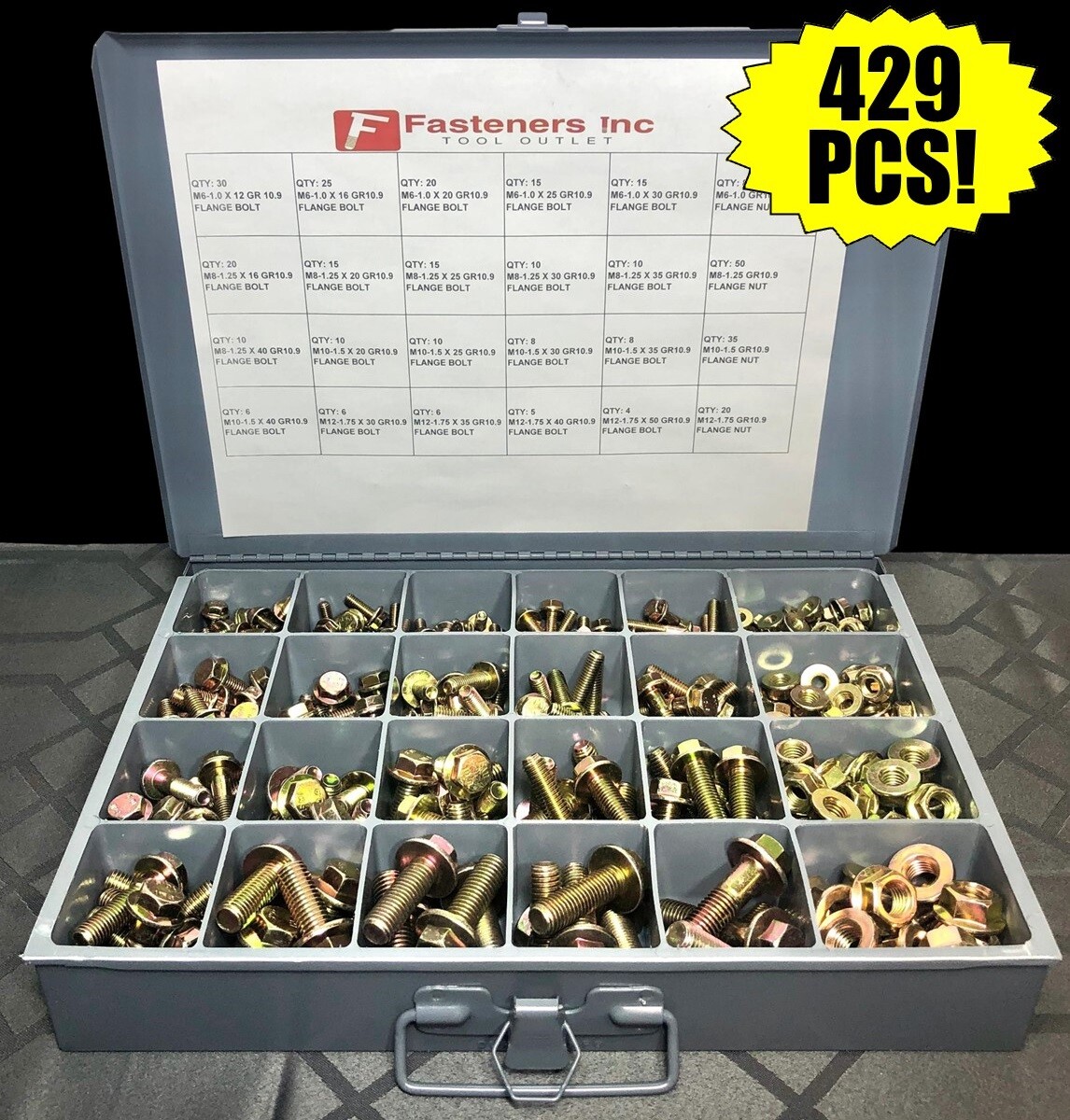 M10-1.5 x (Choose Length) Grade 10.9 Metric Flange Bolts Yellow Zinc Hardened