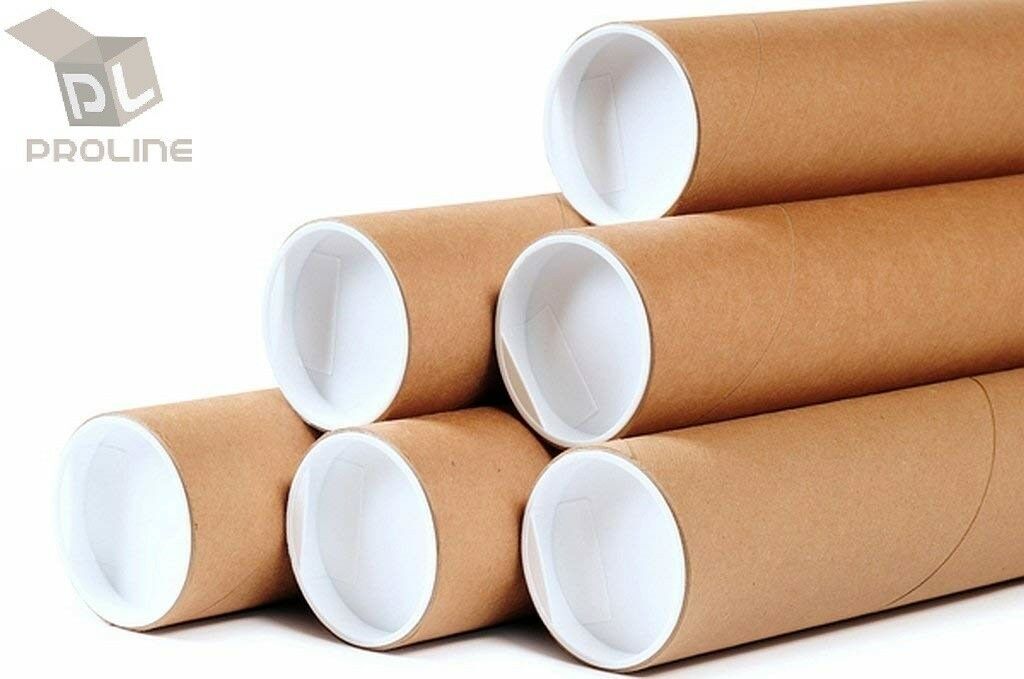 Premium Kraft Mailing Shipping Poster Tubes with Plastic End Caps 4″ x 30″