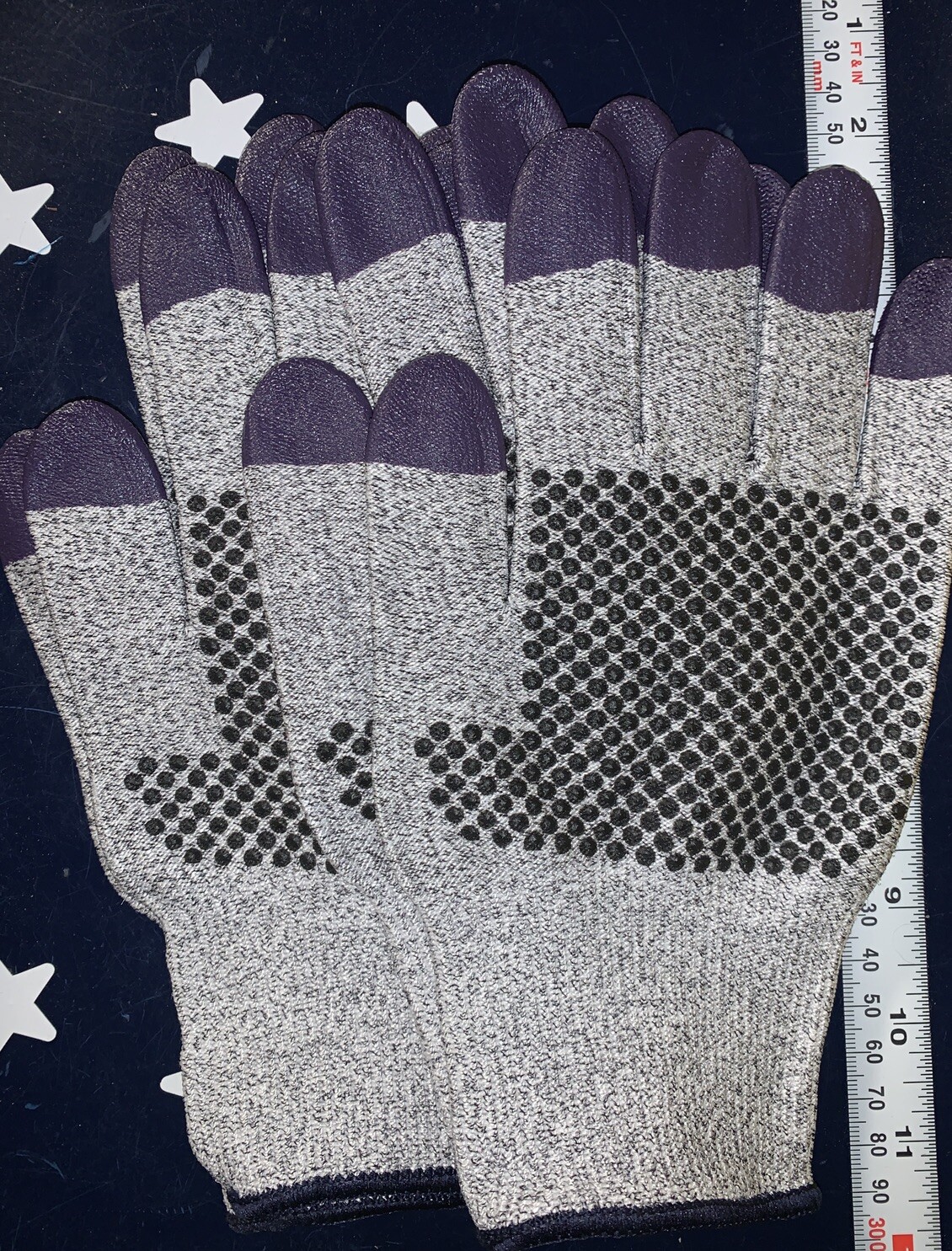 2 Pair: KLEENGUARD Jackson G60 Purple Nitrile Cut Resistant Gloves 8/M 97431