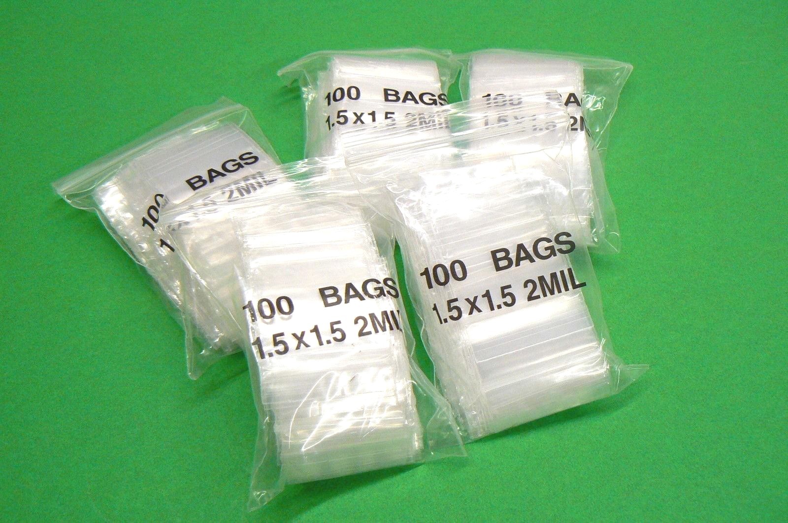 1-1/2″ Poly Bags 2mil Reclosable Square Baggies 1.5″ x 1.5″ Resealable 500 pcs