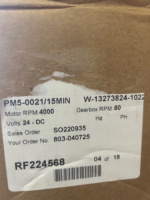 PARVALUX MOTOR PM5-0021/15min 24V 4000 RPM