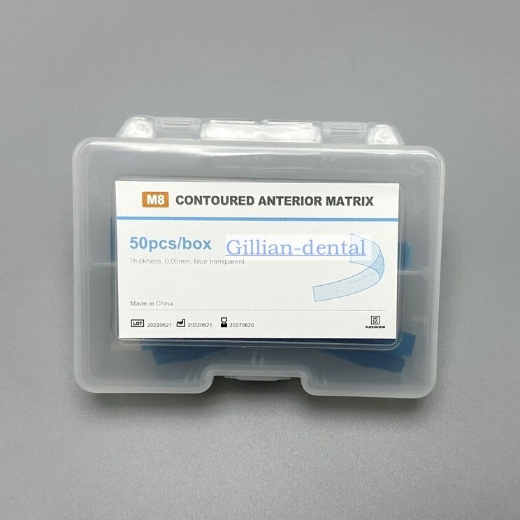 Dental Contoured Anterior Matrix Restoration Matrices Blue Strip M8 0.05mm