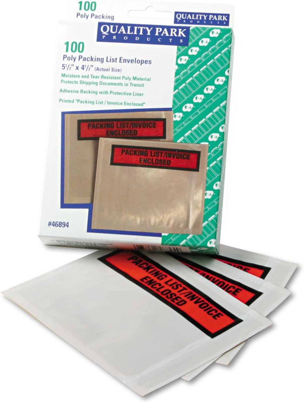 Packing List Envelopes, Clear Self Adhesive Pouch, 4-1/2 X 5-1/2, QUA46894