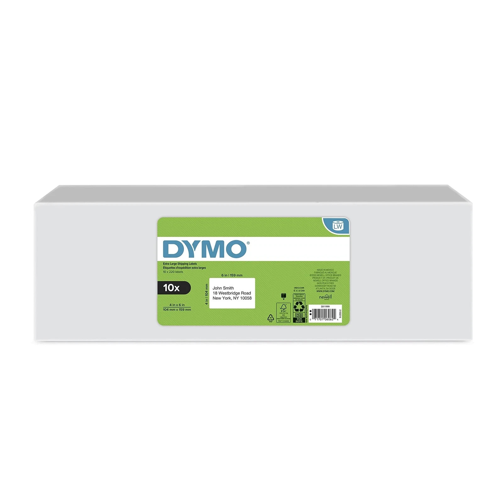 10 rolls (10x220labels) Genuine DYMO 2011999 XL 4″x6″ Shipping Labels