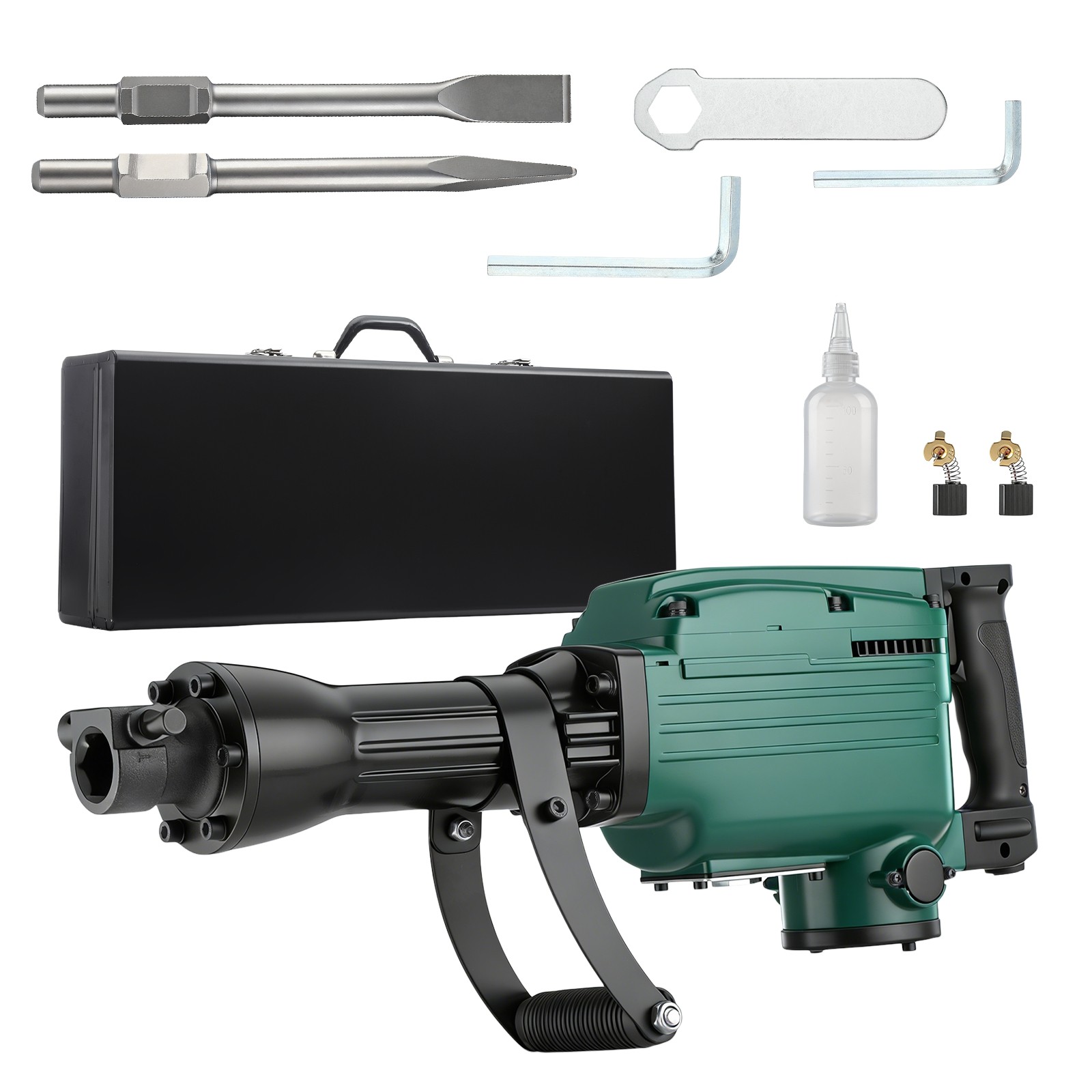 Demolition Jack Hammer Concrete Breaker 3000W Electric Hammer W/ 2 Chisel Bit