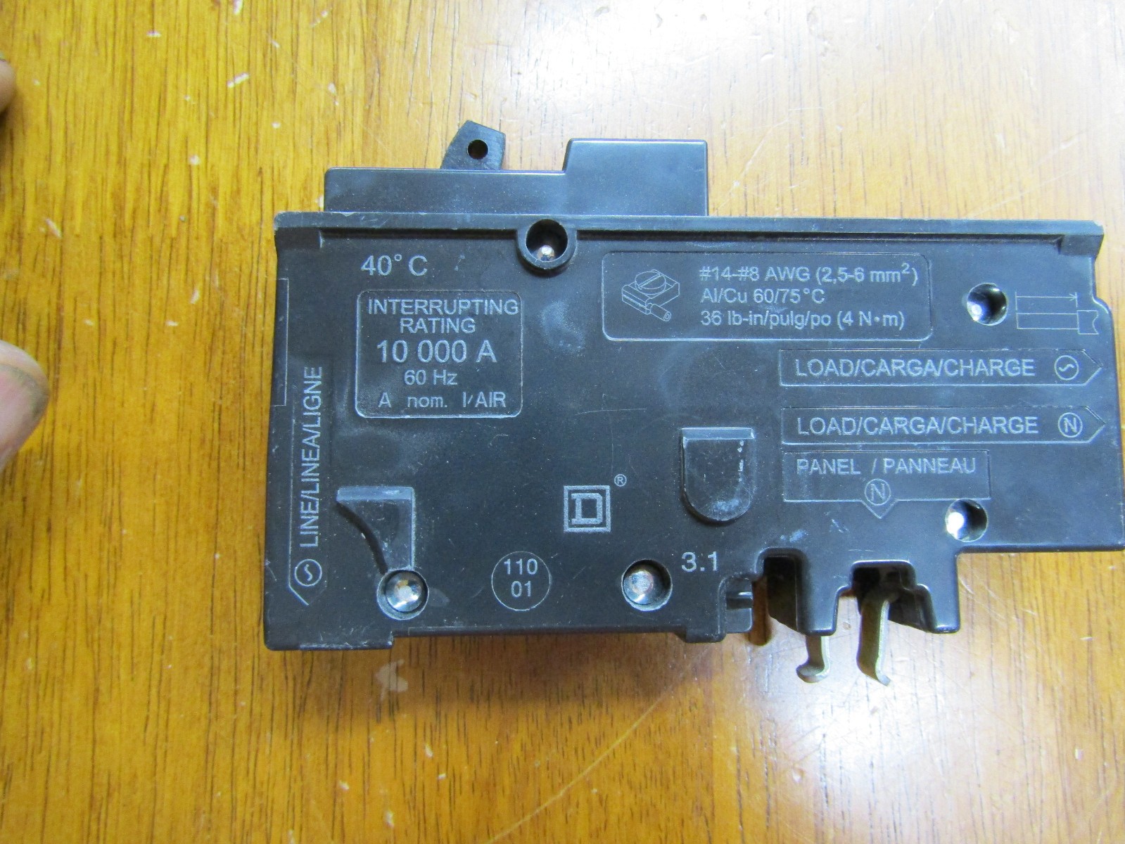 SQUARE D HOMELINE 1-HOM115PCAFI 15A 1- HOM120PCAFI 20 AFCI Circuit Breaker