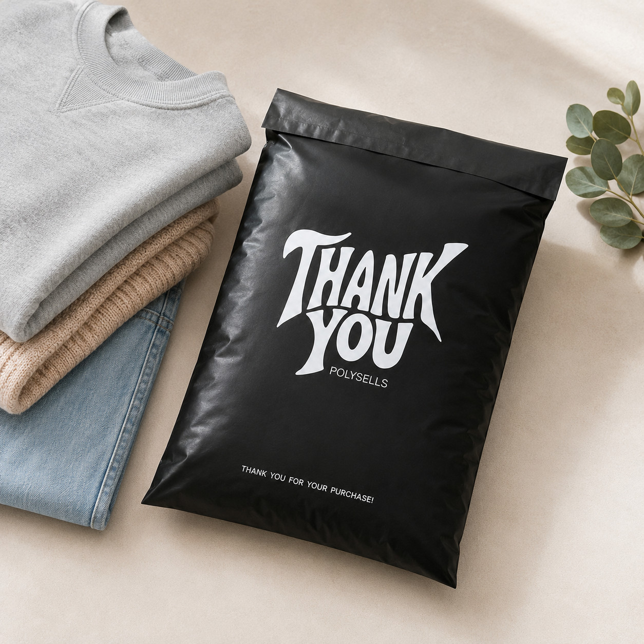 Premium Poly Mailers Self Seal Envelopes for Football Merch – Thank You Design