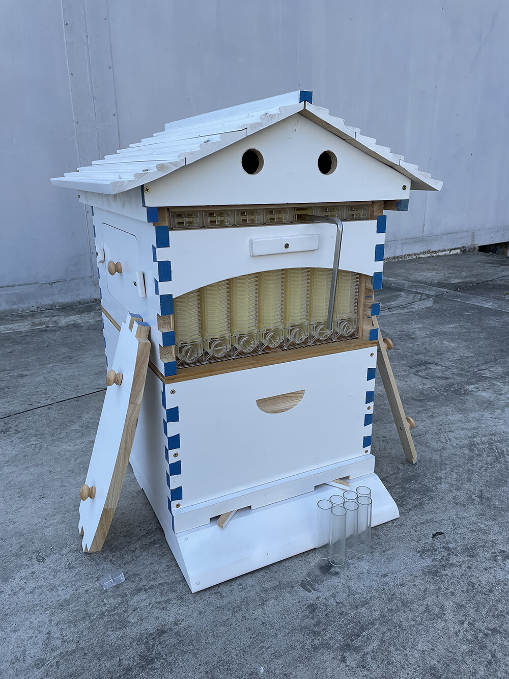 2026 White Wooden Auto Bee Hives Cedarwood + 7PCS Beekeeping Honey Hive Frames