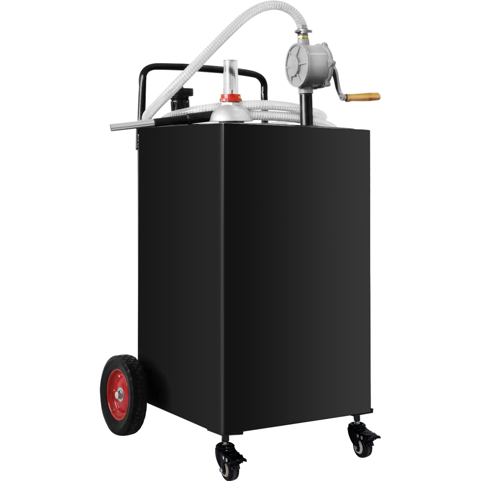 VEVOR 35 Gallon Fuel Gas Caddy Diesel Oil Transfer Tank, 4 Wheels Portable, Pump
