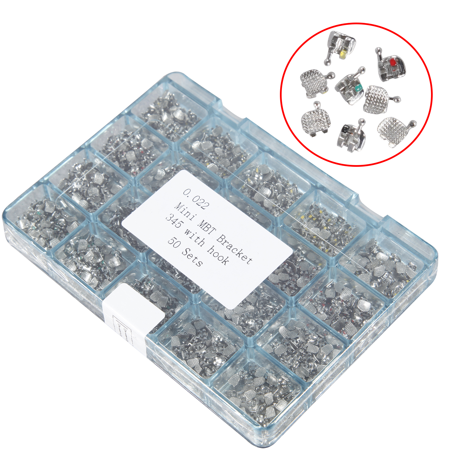 5 Box Dental Metal Orthodontics Brackets Brace MINI MBT.022 345 Hooks 50 set/box