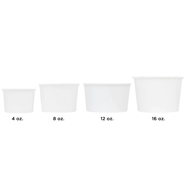 Karat Earth 8oz Eco-Friendly Paper Food Containers – White (90.8mm) – 1,000 ct