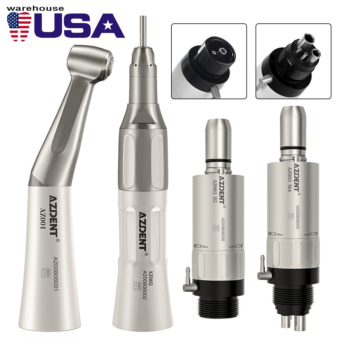 AZDENT Dental E-generator LED High Speed/Low Speed Handpiece Kit 2Hole/4Hole