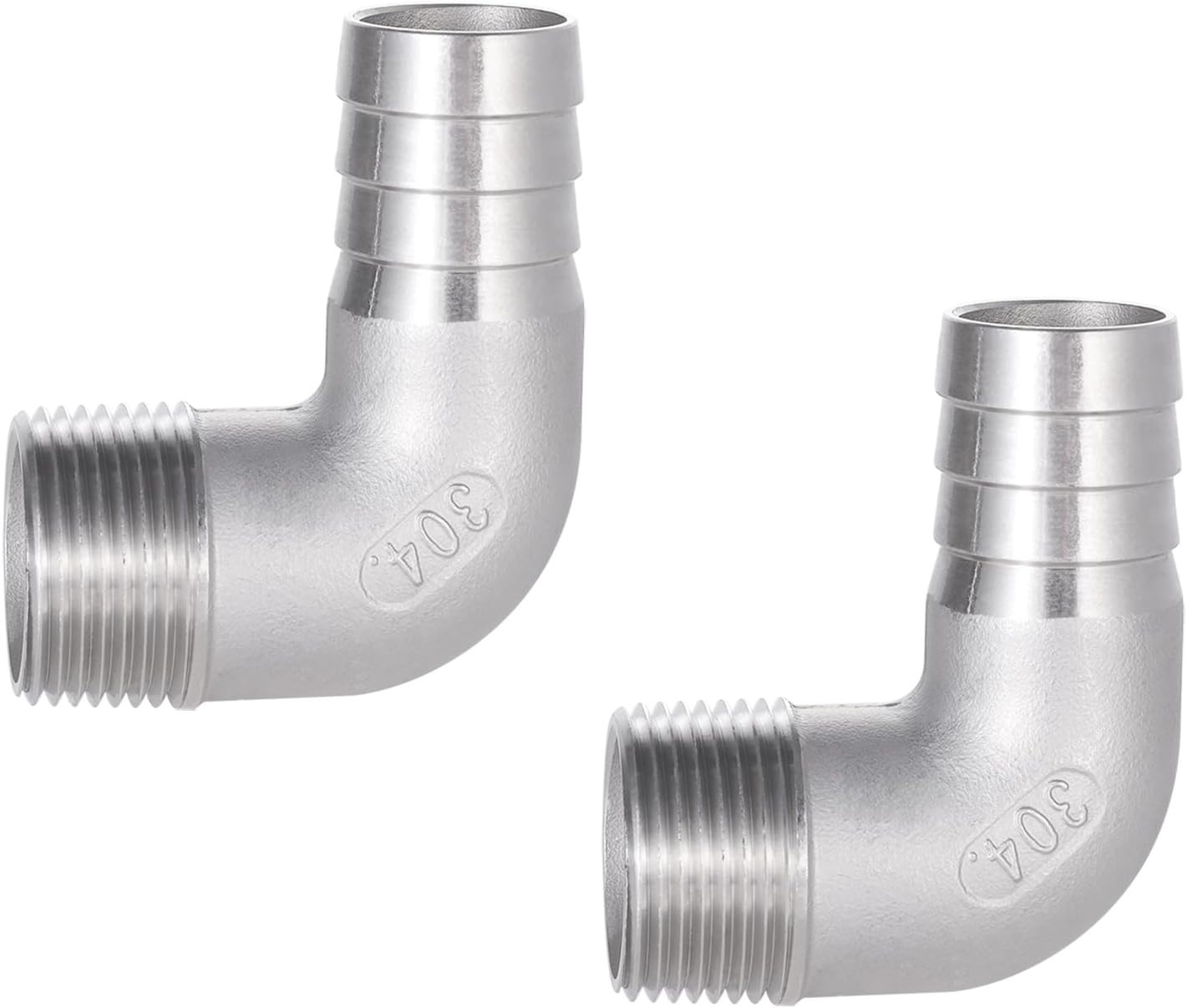 304 Stainless Steel Hose Barb 90 Degree Elbow 3/4″ Hose Barb to 3/4″ NPT Male