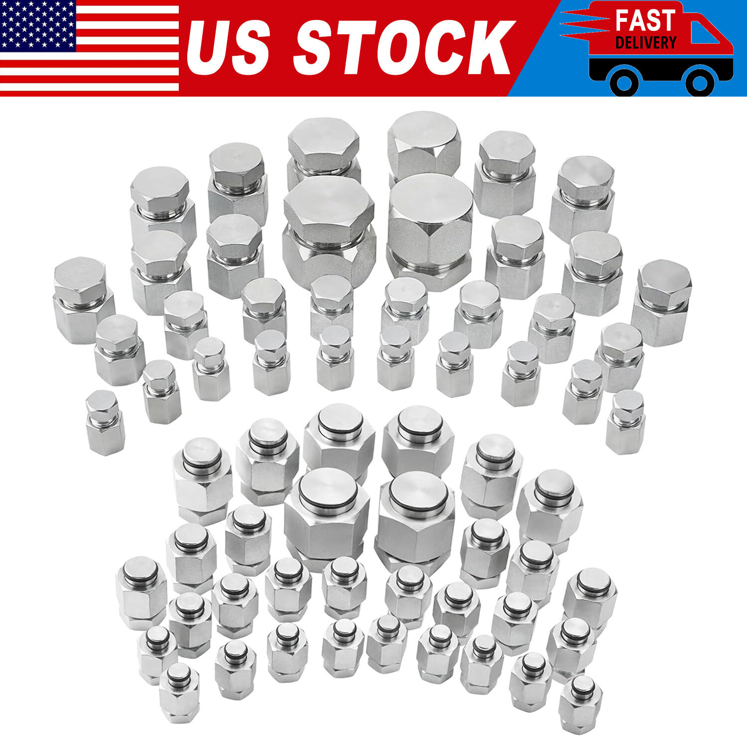 144 in 1 JIC and ORFS Hydraulic Cap and Plug Hose Tube and Pipe Cap and Plug Kit