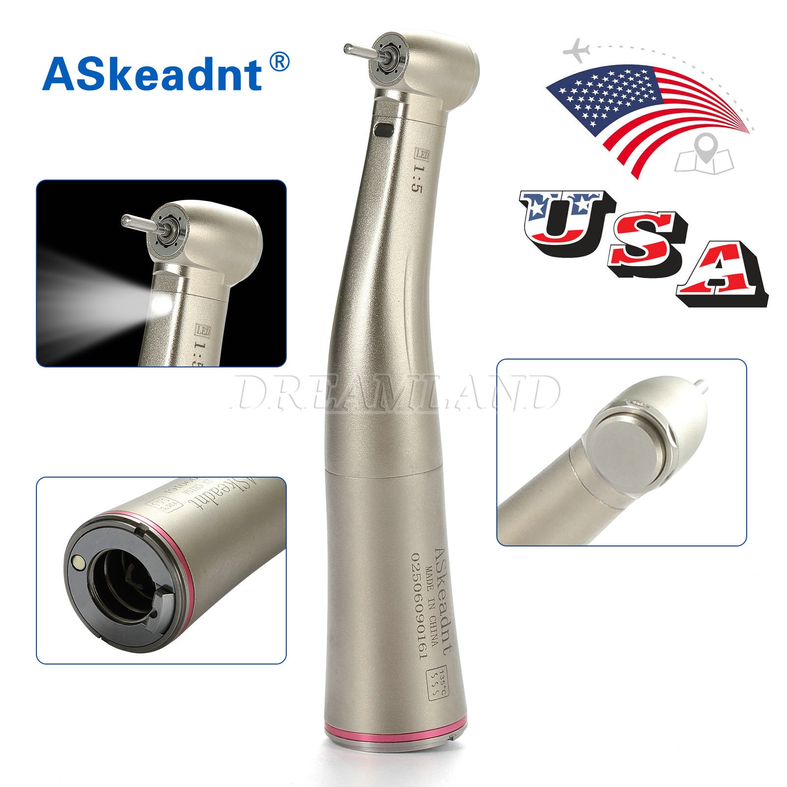 KAVO Style Dental Fiber Optic High Speed Turbine Handpiece LED E-generator 4Hole