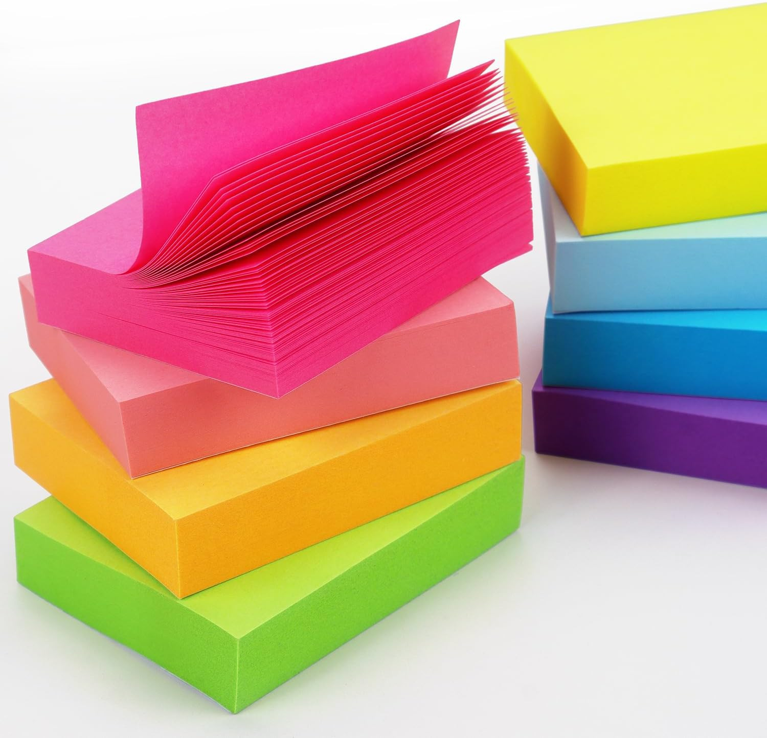 24 Pads 1.5X2 Inch Bright Colors Self-Stick Pads Total 1920 Sheets