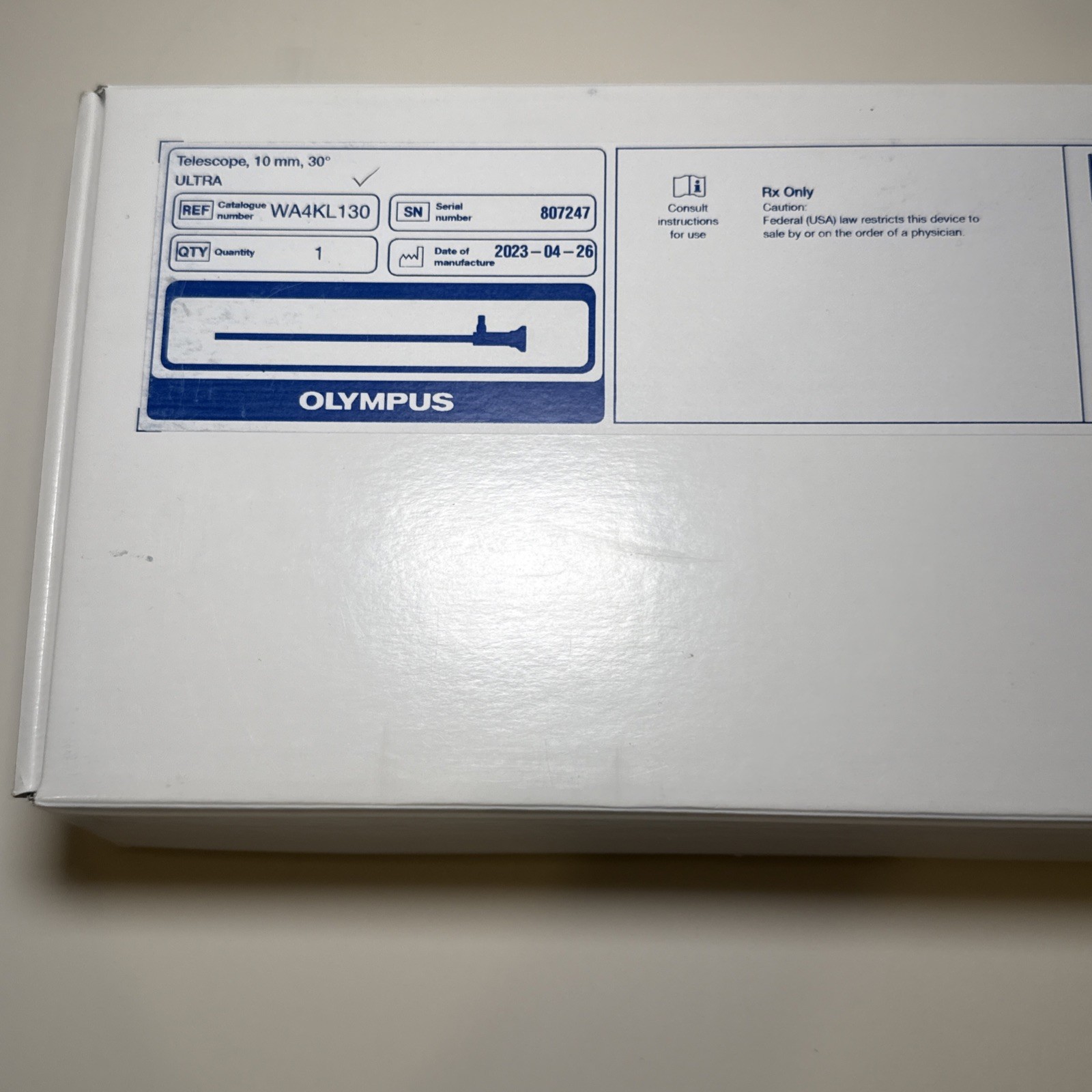 Olympus WA4KL 130 Ultra Telescope 10mm 30 Degrees Laparoscope. Brand New
