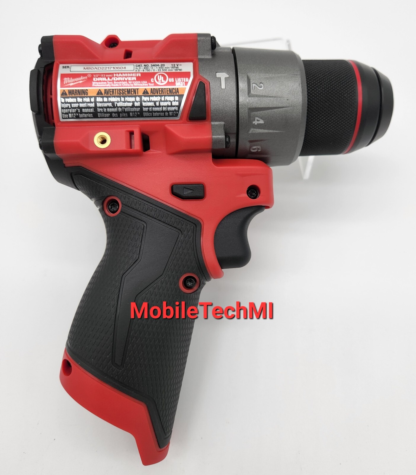 New Milwaukee FUEL M12 3404-20 1/2″ Hammer Drill Driver + 5.0 HO 5.0 Ah Battery