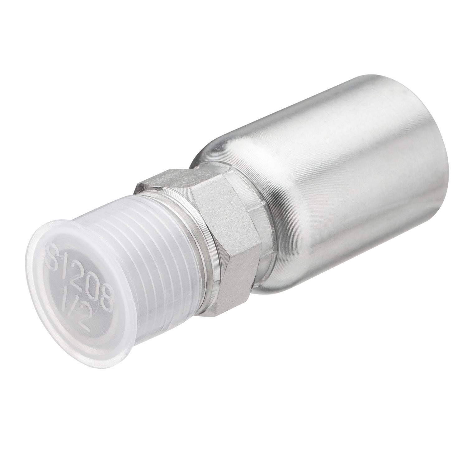 12 Pack 1/2″ Hydraulic Hose Fittings, 1/2″ I.D. Hose x 1/2″ NPTF Male with Prote