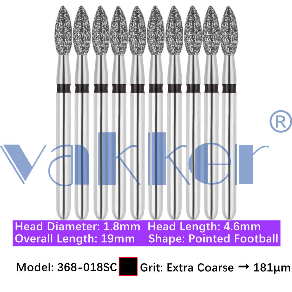 Dental Diamond Burs FG Football Egg Super Fine Medium Coarse Grit 368 369 379
