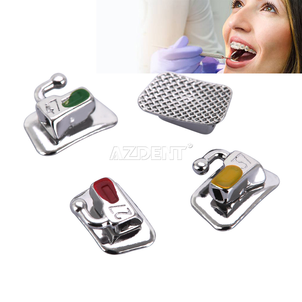 AZDENT Dental Orthodontic Bondable Buccal Tube 1st 2nd Molar MBT/Roth.022/.018