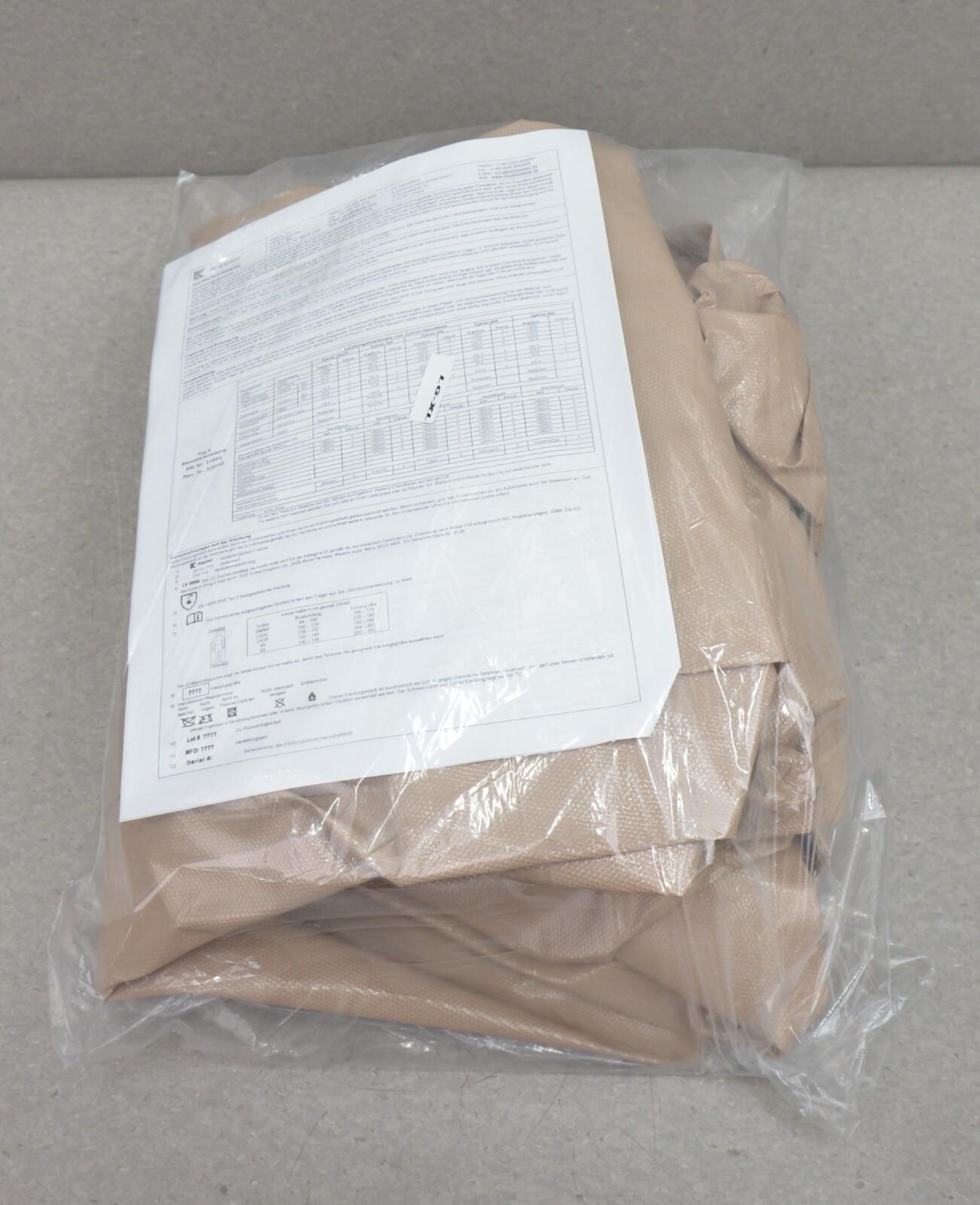Kappler Zytron 300 Z3H426 Chemical HazMat Protective Coverall Tan Multiple Size
