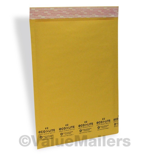 400 #2 8.5×12 Kraft Ecolite Bubble Mailers Padded Envelopes Bags USA 100 %