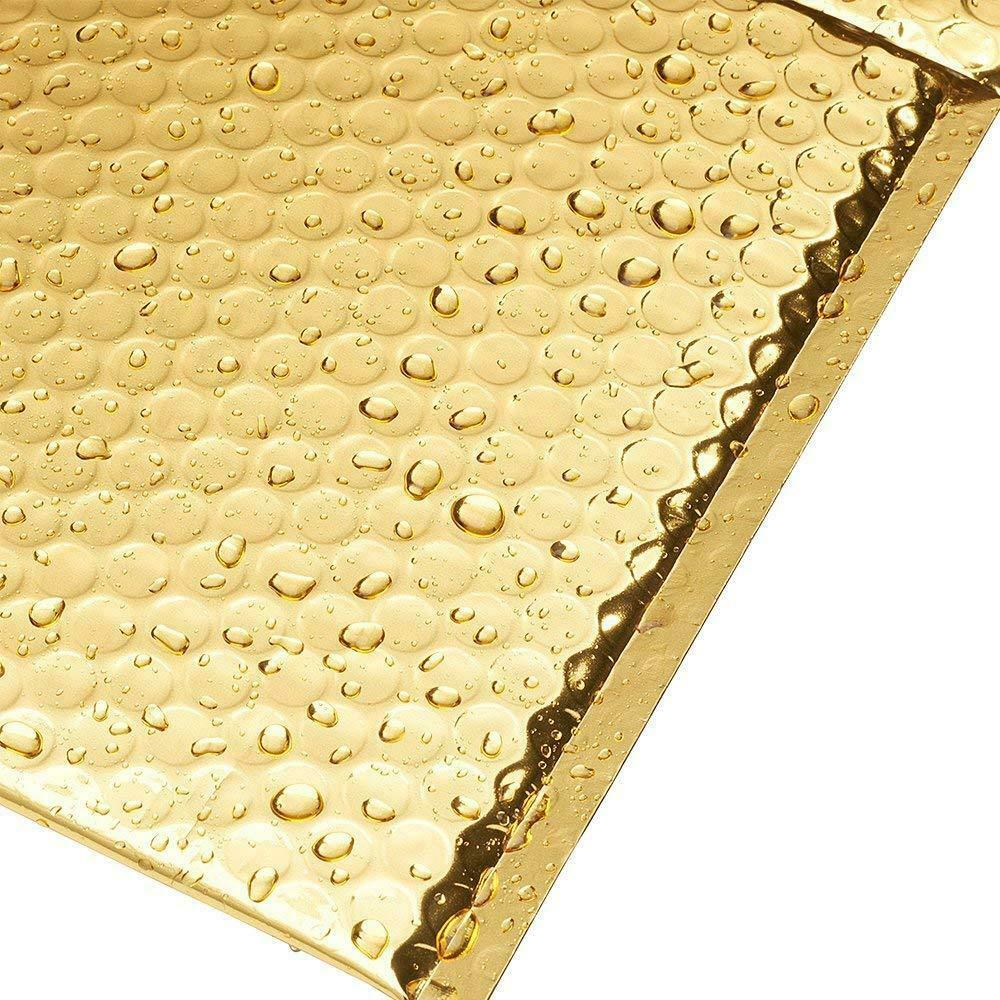 25 #2 Glamour Metallic Gold Poly Bubble Shipping Mailers Envelopes Bags 8.5×12