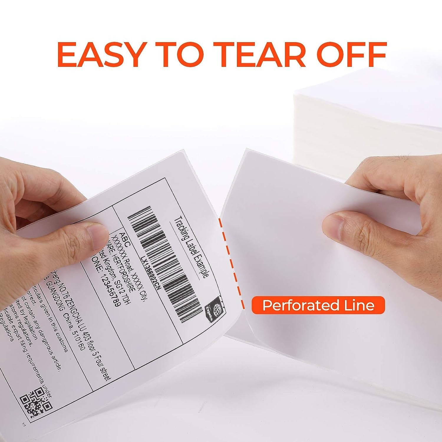 500/Stack 4×6 Fanfold Direct Thermal Shipping Labels Perforated Commercial Grade