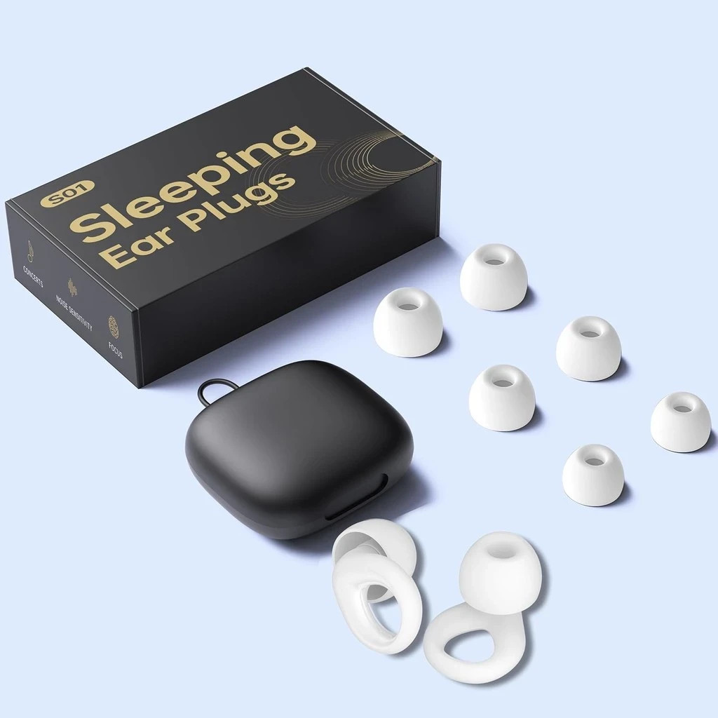 Noise Reducing Reusable Silicon Earplugs 30dB for Sleeping,Deep Focus,Travel Etc