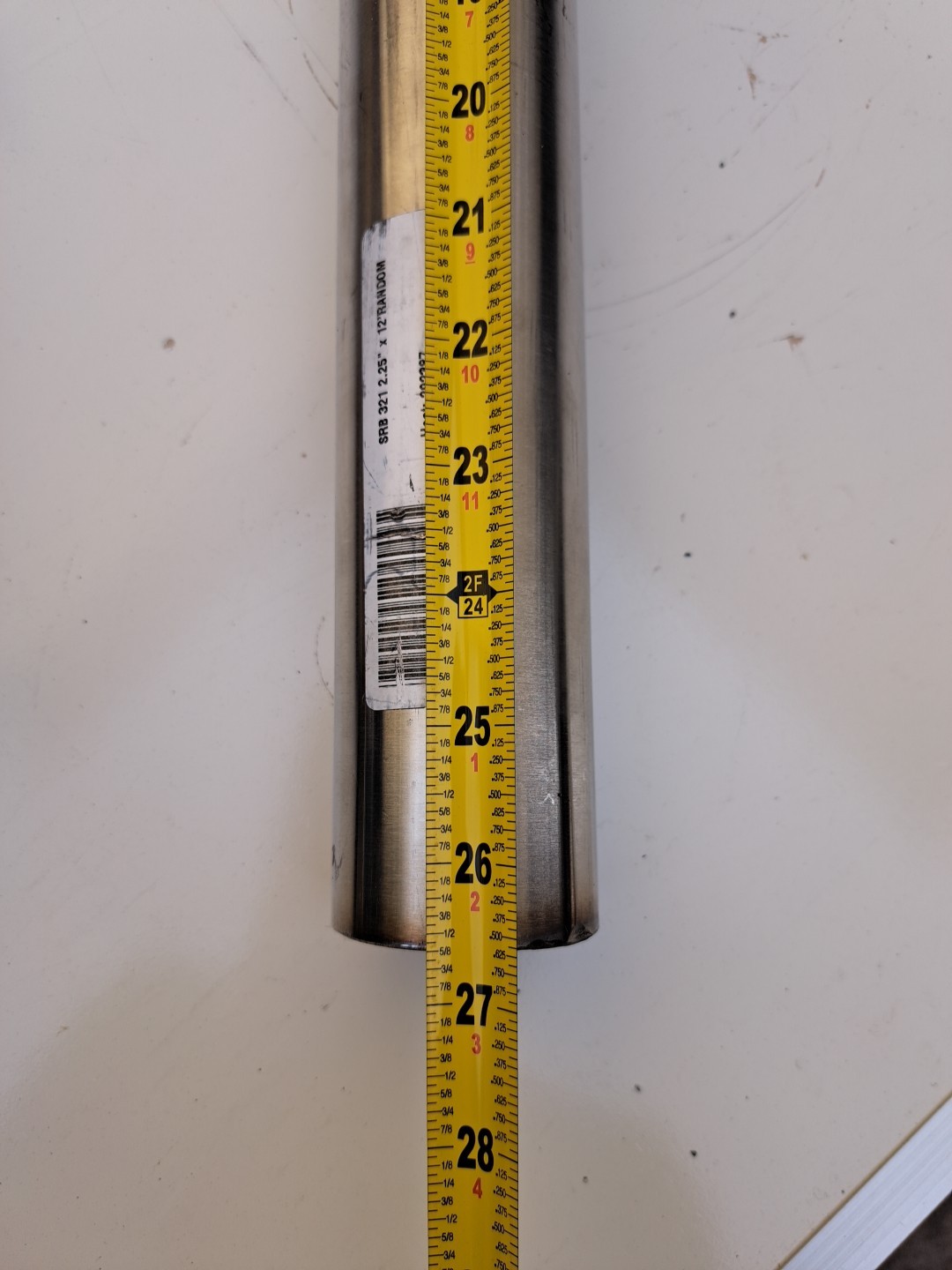 321 Stainless Steel Solid Round Bar 2.25″ OD x 26-5/8 L Weight 30 Lbs