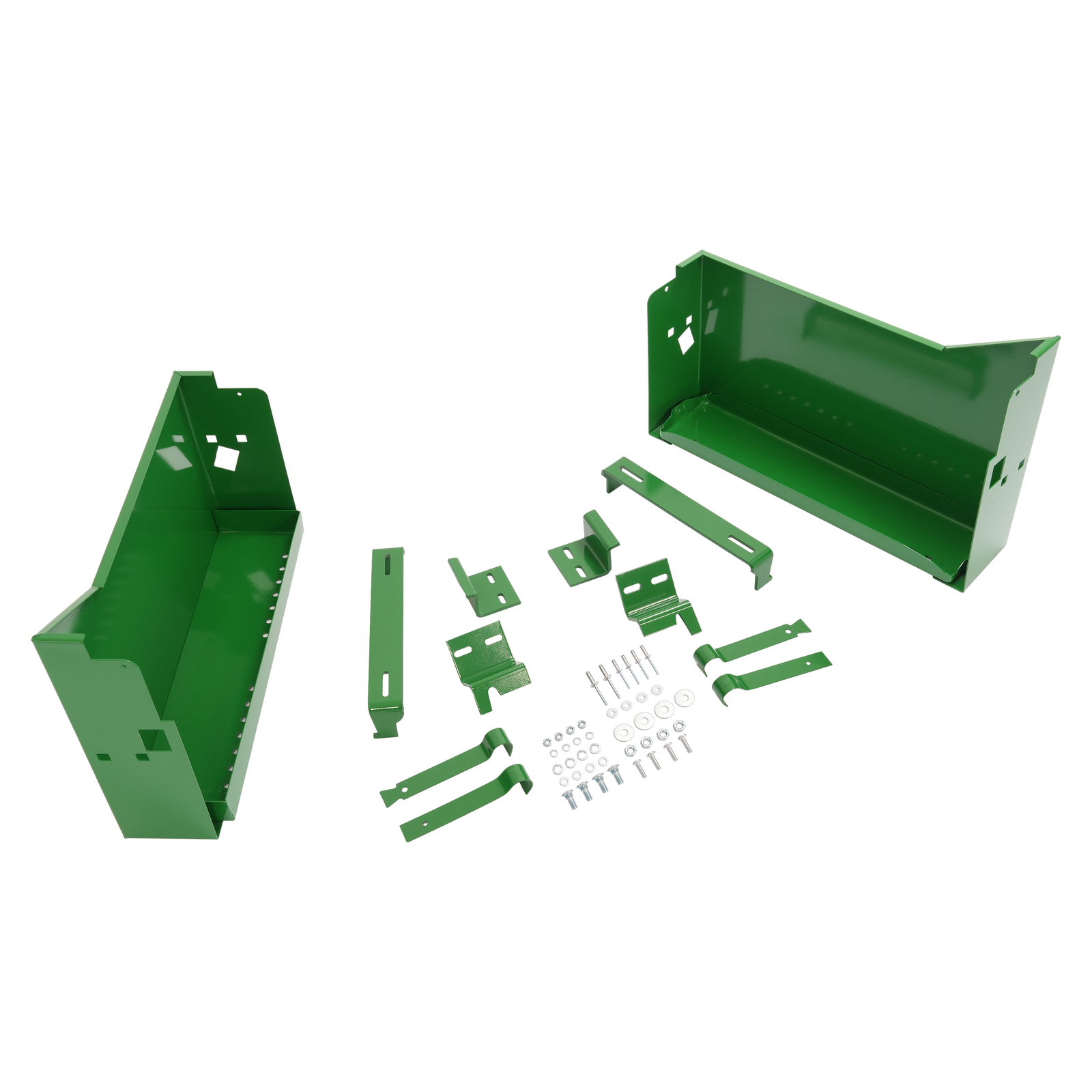 LH+RH Powder Coated Battery Box w/ Bracket For John Deere 4010 4020 4320 4520
