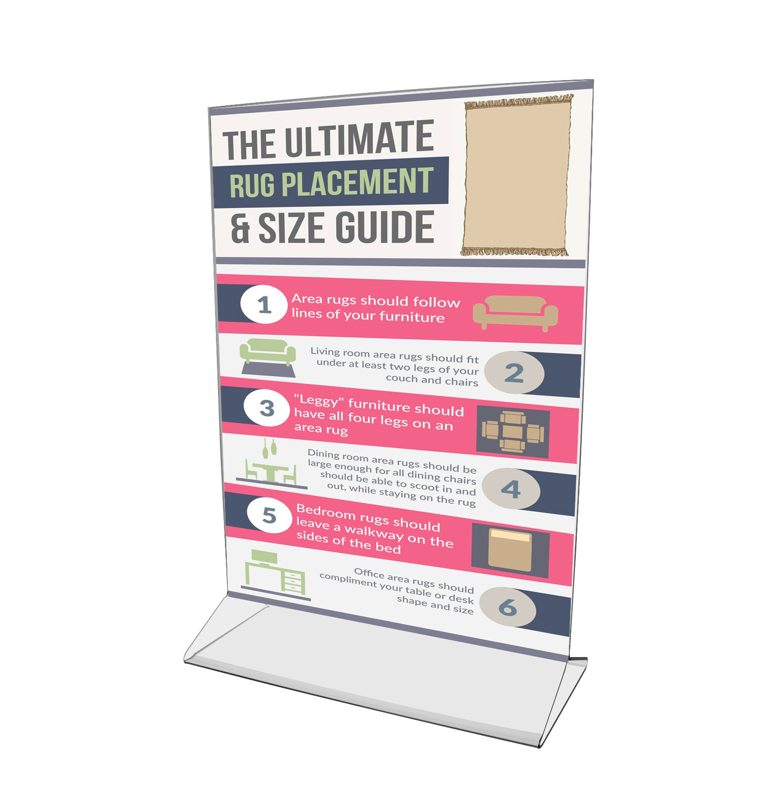 4 Pack 6″W x 8″H Sign Holder Top Load Double Sided Menu Countertop Frame