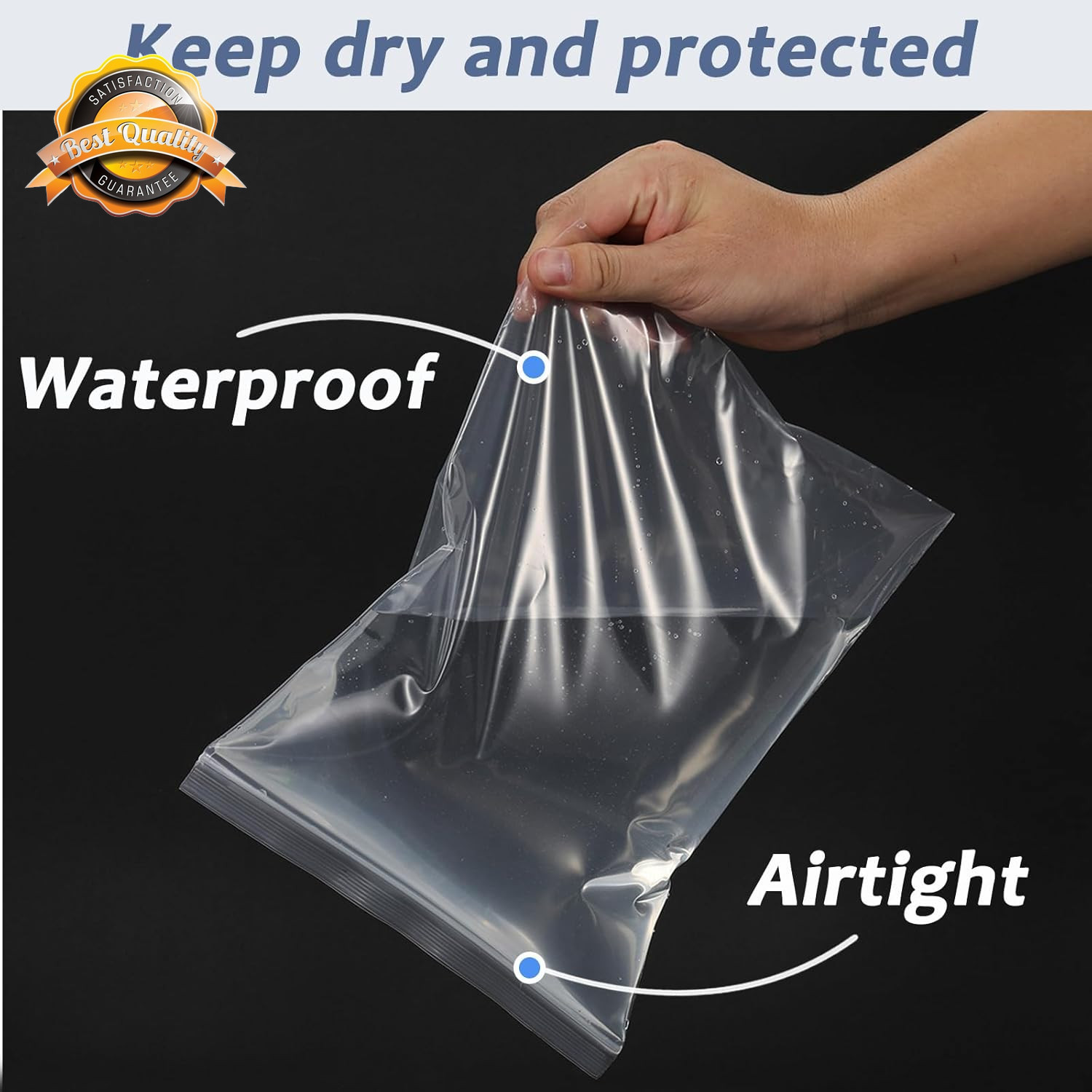 4×6 Clear Zip Lock Bags 5 Mil Heavy Duty Reclosable Storage Bags 100 Pcs