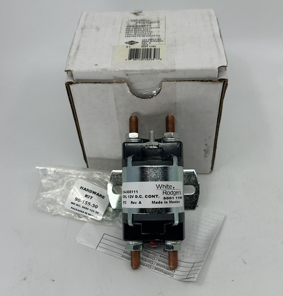 WHITE-RODGERS 124-305111 DC Continuous Power Solenoid 12V NEW IN BOX