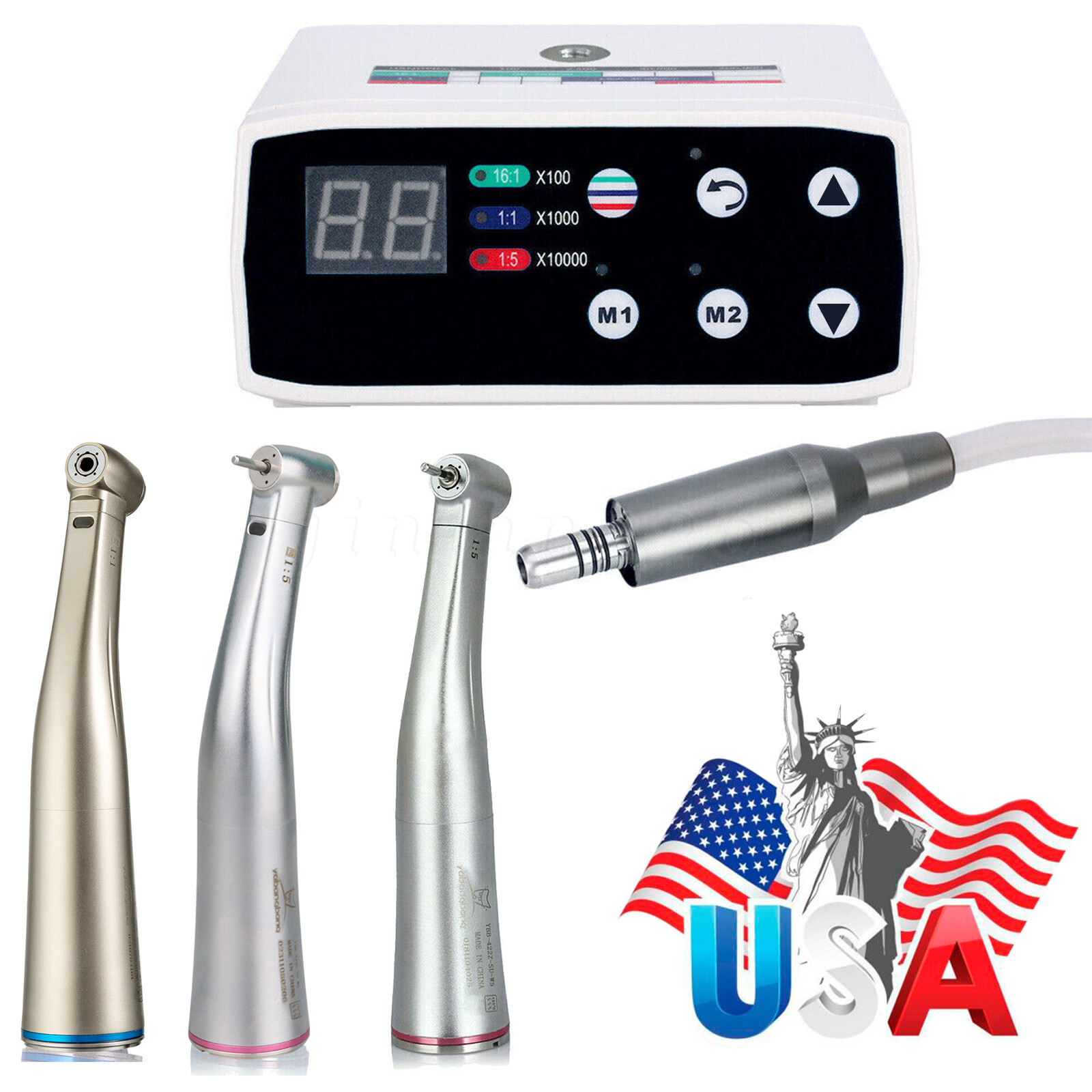 Dental Electric Motor Micromotor LED 1:1 1:5 Handpiece NSK Style