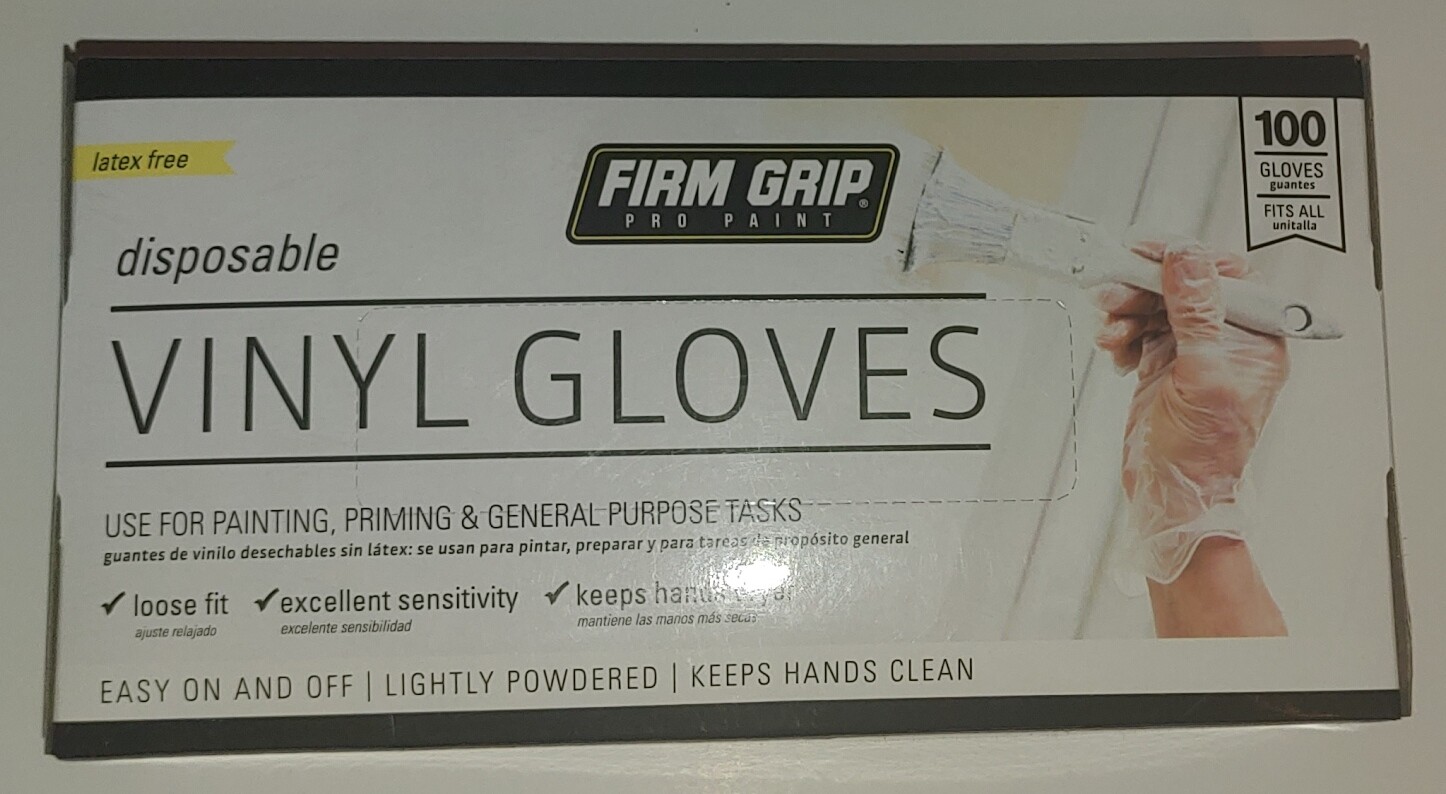 Box of 100 Vinyl Disposable Gloves Latex Free Glove One Size Fits All