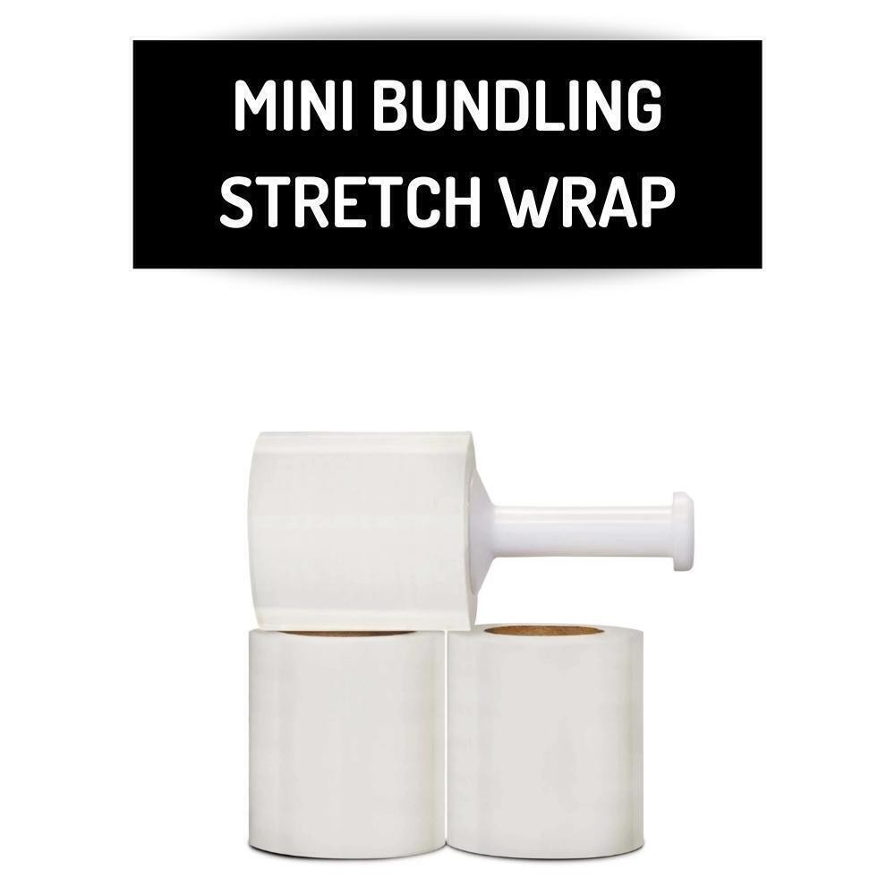 Mini Stretch Wrap Shrink Film with 1 Plastic Handle/Case Select: Size & Rolls