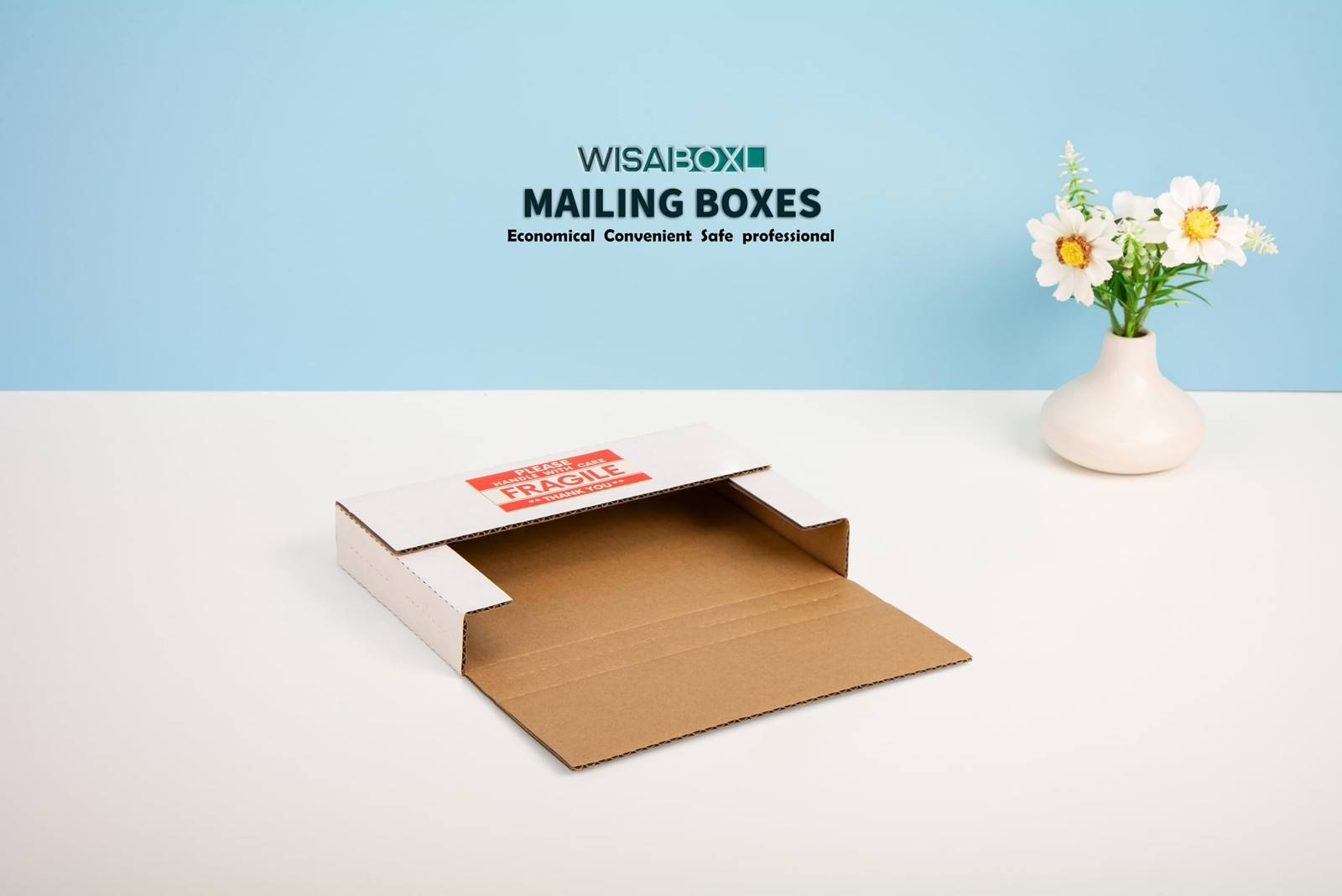 9x6x1.3 inch Shipping Boxes, Easy-Fold Multi-Depth DVD Mailer Box with Fragil…